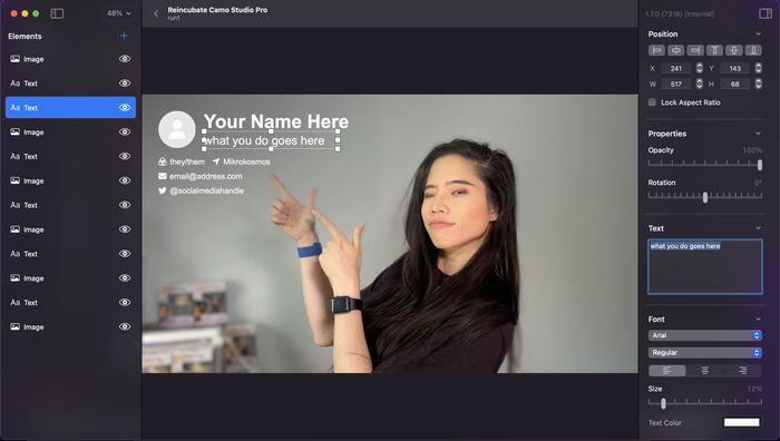 Camo Studio의 오버레이 편집기 The Overlay Editor in Camo Studio