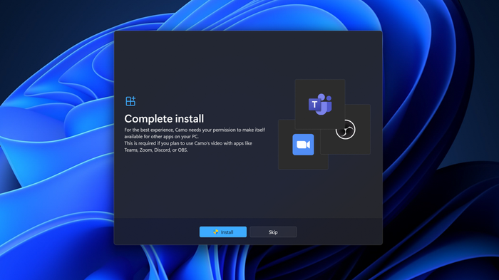 Camo Studio fordert zur Erteilung von Kompatibilitätsberechtigungen unter Windows auf Camo Studio prompting to grant compatibility permissions on Windows